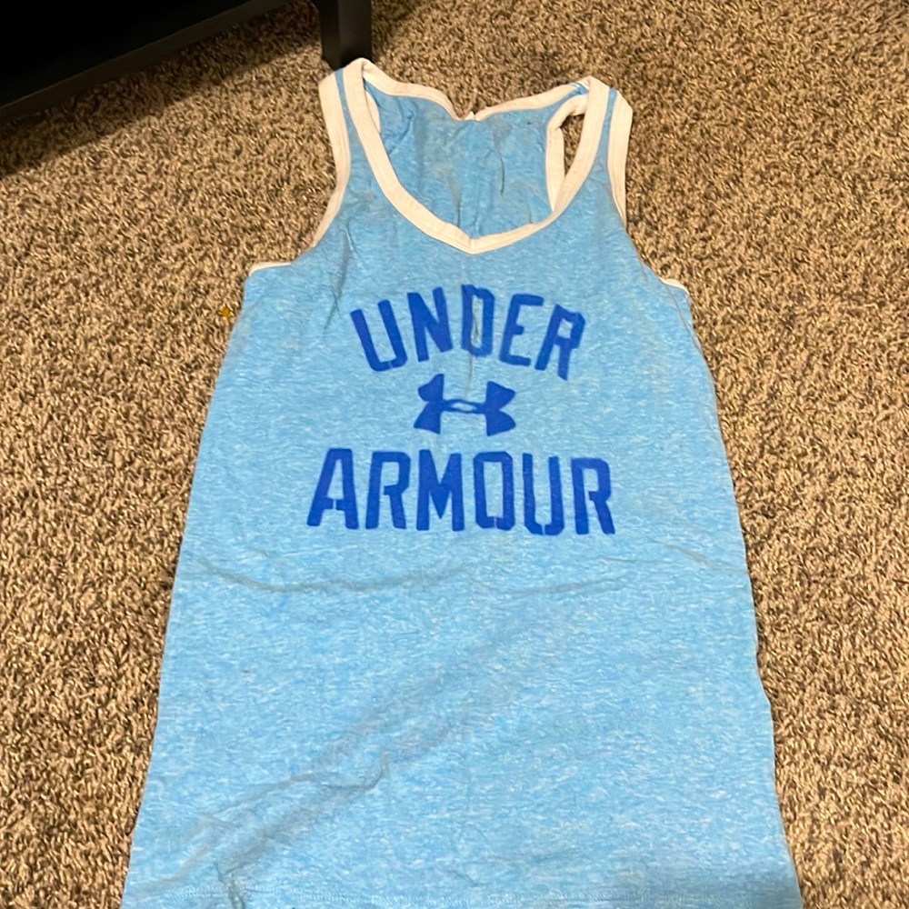 Blue Under Armour workout tank